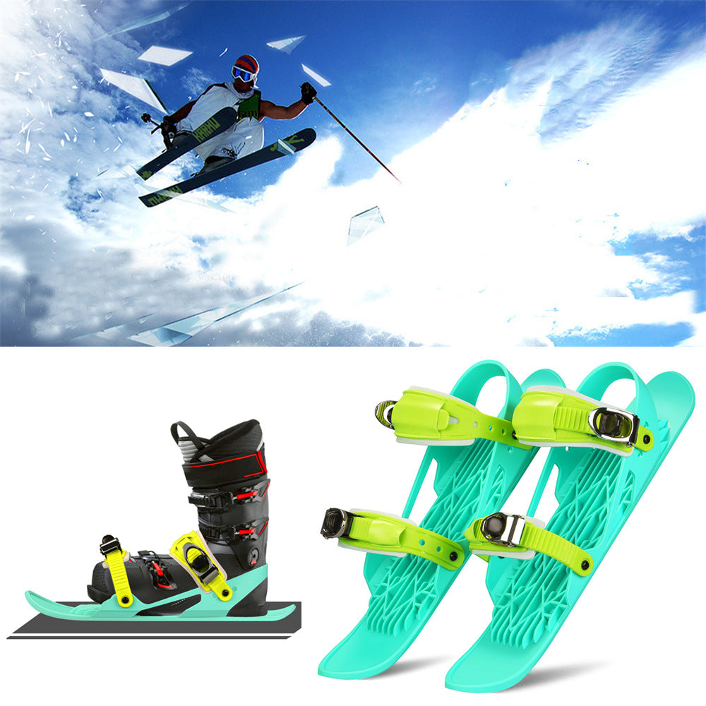 Mini Ski Skates Portable Short Skiboard Adjustable Skates Shoes For Snow Deals DealSniper.net 2021cool boxed
