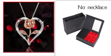 Zircon Heart Rose Silver Necklace For Women Women dealsniper-net Rose Gold With box