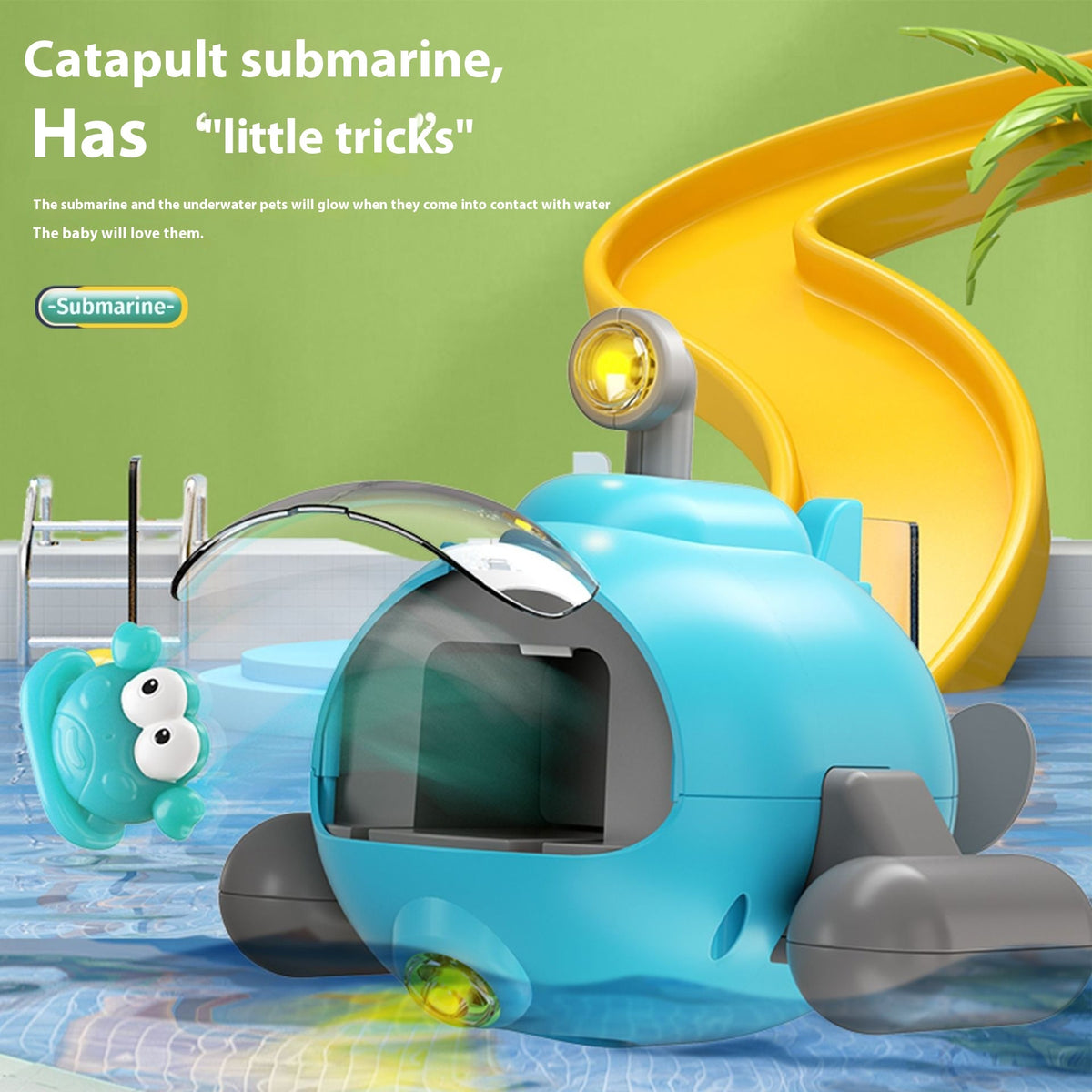 Water Toys Luminous Catapult Submarine Bath Toys Kids DealSniper.net
