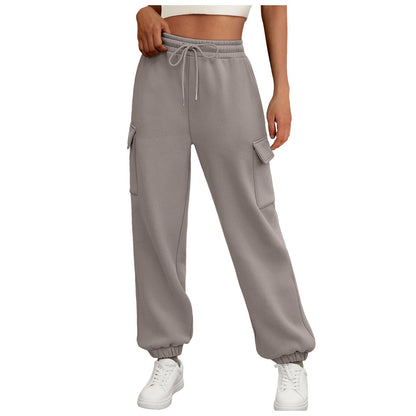 Women's Sweatpants Fleece Lined Baggy Athletic Jogger Women Gym From House Light Brown 2XL