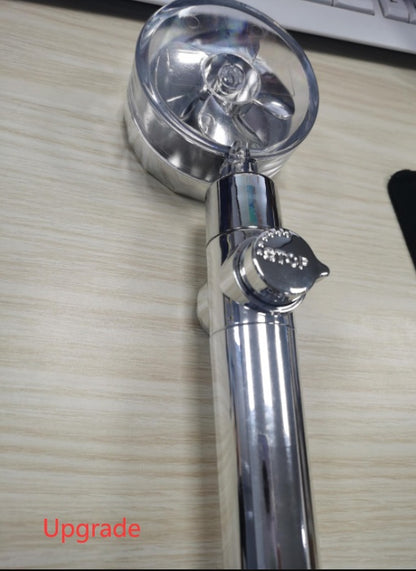 New Turbo Propeller Shower Head Water Saving High Pressure Flow