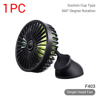 12V-24V USB Car Fan For Dashboard Air Circulation Vehicle DealSniper.net B USB