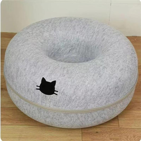 Pet Bed Comfortable Round Cat Tunnel Pets Gym From House