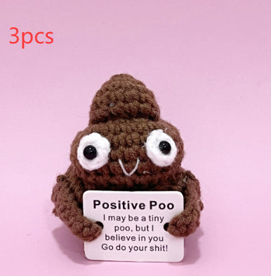 New Cute Positive Energy Pickle Doll Knitting Kids DealSniper.net Brown POO 3PCS