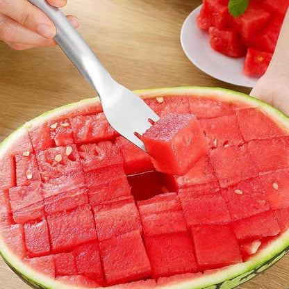 2 In 1 Watermelon Fork Slicer Multi-purpose Stainless Steel Kitchen DealSniper.net