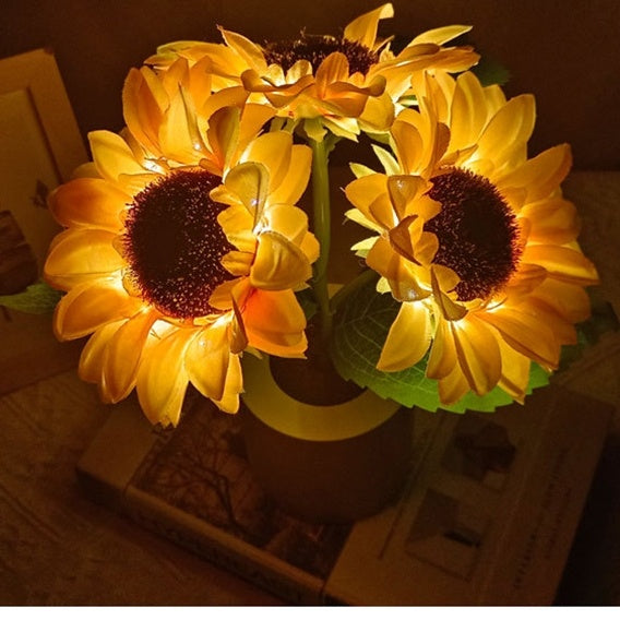 Rechargeable Sunflower Led Simulation Night Light Table Lamp Home Decor dealsniper-net