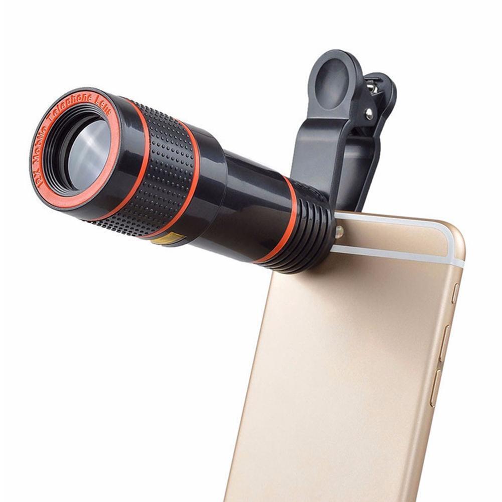 HD 8X Clip On Optical Zoom Telescope Camera Lens For Universal Mobile Cell Phone Phones DealSniper.net Red
