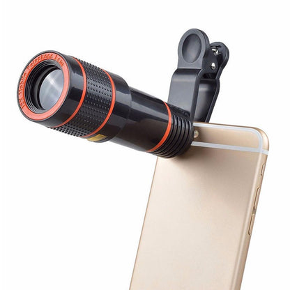 HD 8X Clip On Optical Zoom Telescope Camera Lens For Universal Mobile Cell Phone Phones DealSniper.net Red