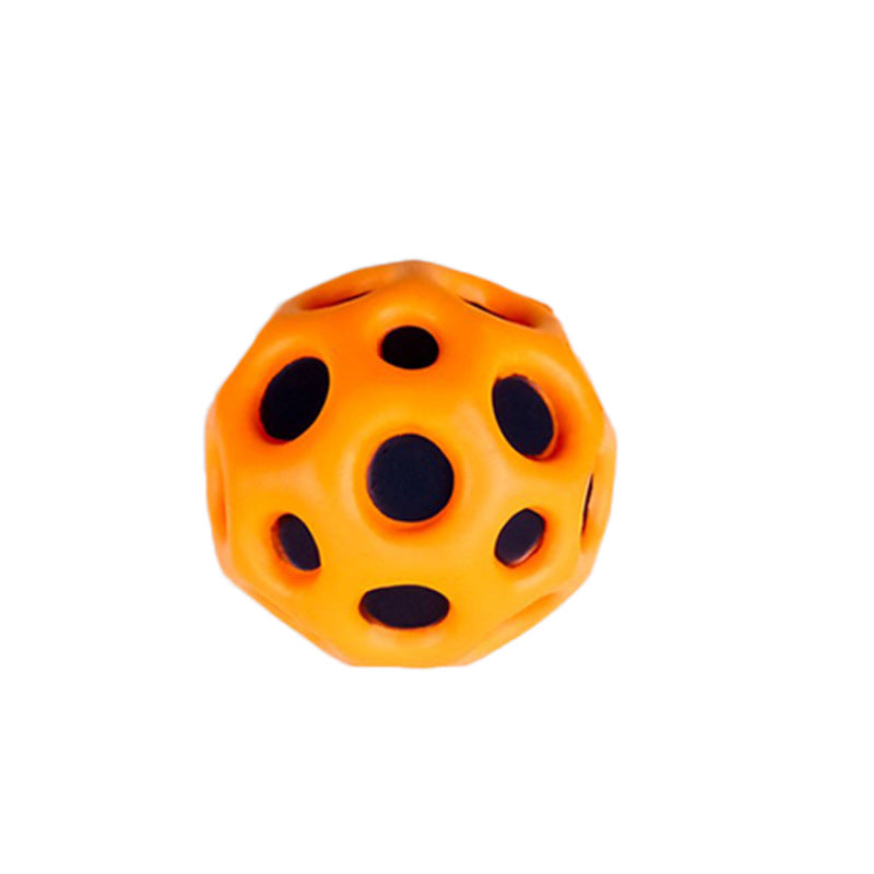 Hole Ball Soft Bouncy Ball Anti-fall Moon Shape Porous Bouncy Ball Kids Indoor Outdoor Toy Ergonomic Design Kids dealsniper-net Orange