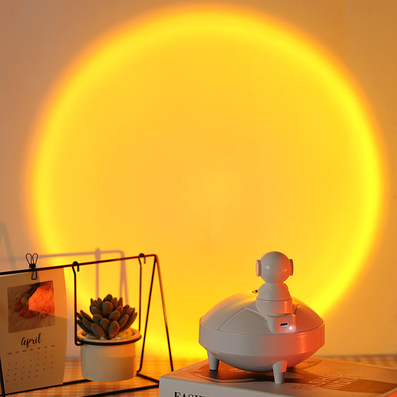 Astronaut Sunset Lamp Humidifier 2 Spraying Mode 360 Degree Home Decor DealSniper.net