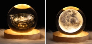 Luminous Starry Sky And Planets Moon Moon Crystal Ball Night Lamp