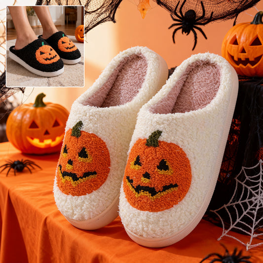 Halloween Pumpkin Cartoon Slippers Warm Winter Slippers Men null