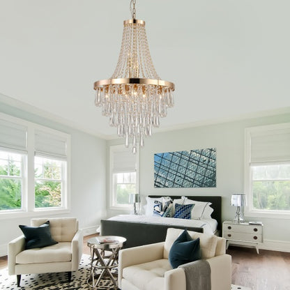 Golden Crystal Chandelier, Large Modern Luxury Chandelier