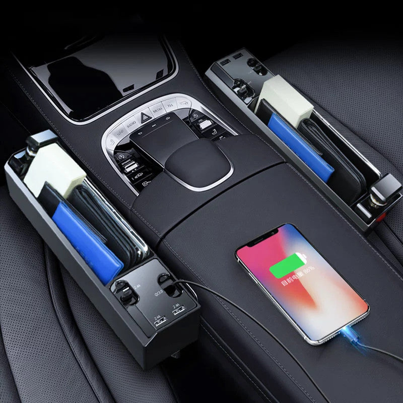 Car Organizer with Charger Cable Car Seat Gap Storage Box with Cable Vehicle Gym From House