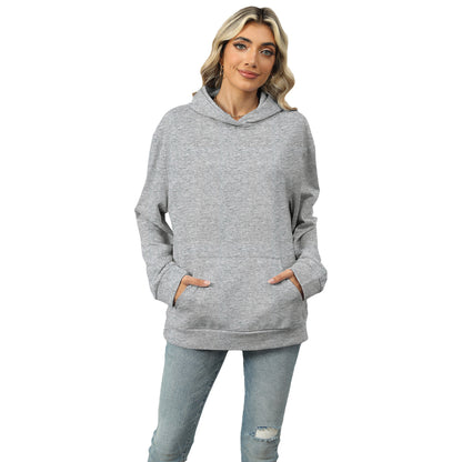 Casual Hooded Pocket Sweatshirt Women Women dealsniper-net Light Gray L