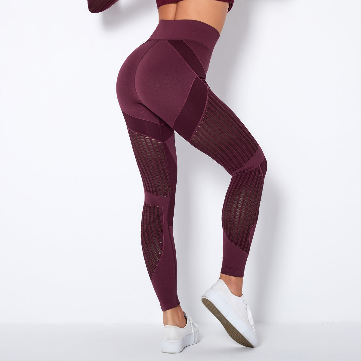 Hip-lifting Elastic Tight-fitting Bottoming Shaping Sweatpants Seamless Yoga Pants Women dealsniper-net Burgundy L