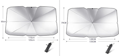 Foldable Car Windshield Sun Shade Umbrella UV Protection Vehicle DealSniper.net Coated silver Set