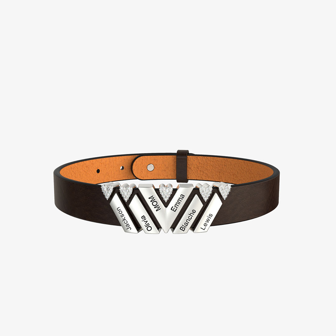 New Leather DIY Lettering Bracelet Drill Buckle Jewelry Gym From House 5small beads Steel