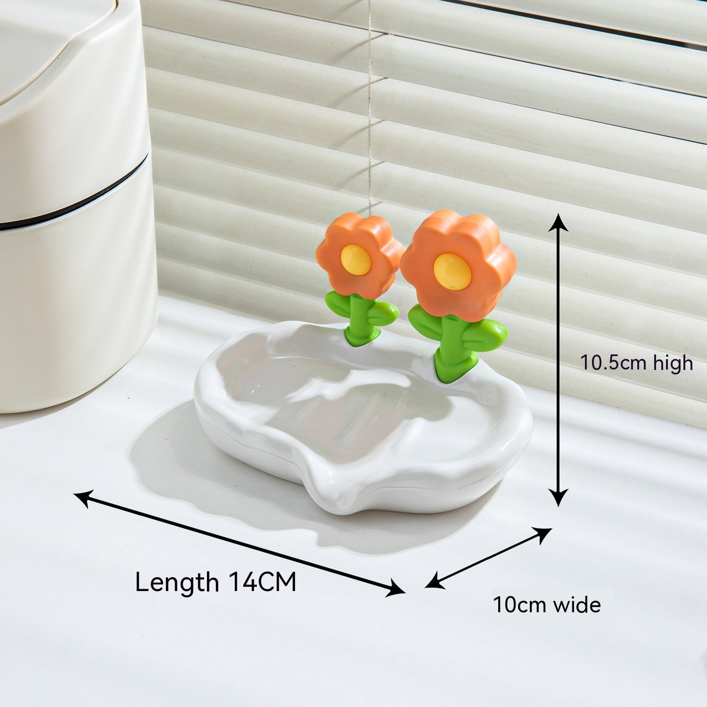 Draining Flowers Soap Dish Home Creative House dealsniper-net Cartoon Orange