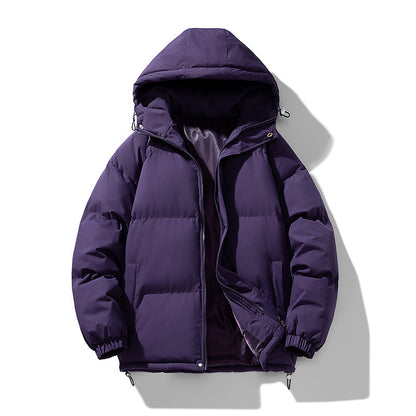 Men's Hoodie Coat Winter Fashion Solid ZIp-up Thickened Jacket Men null Aurora Purple 2XL