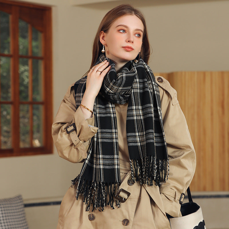 Women's New Line Printed Cashmere Scarves Women Gym From House