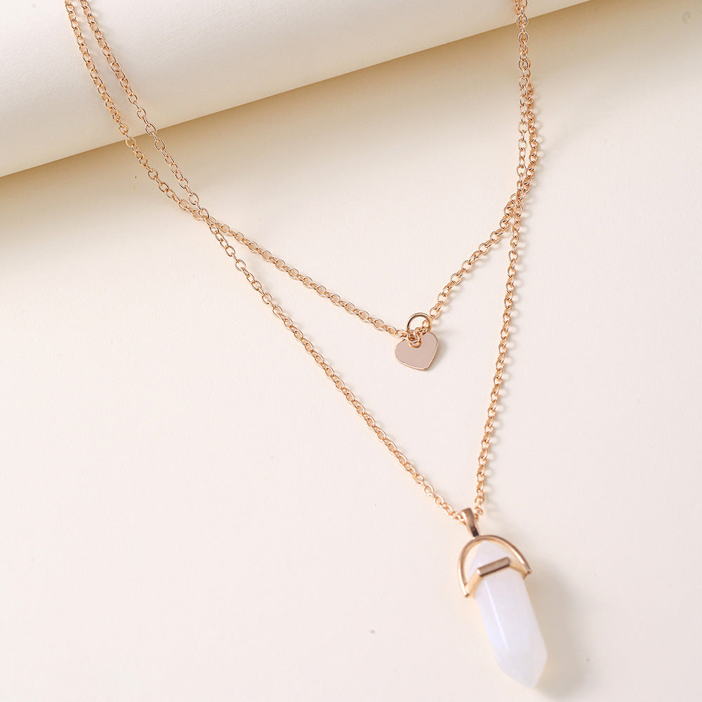 Fashion Simple Jewelry Love Hexagon Pendant Necklace