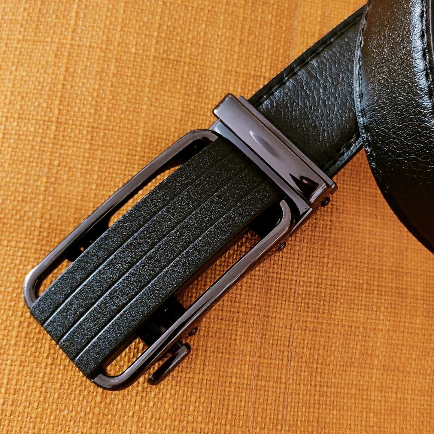 Microfiber Leather Mens Ratchet Belt Belts For Men Adjustable Size, Slide Buckle Men dealsniper-net