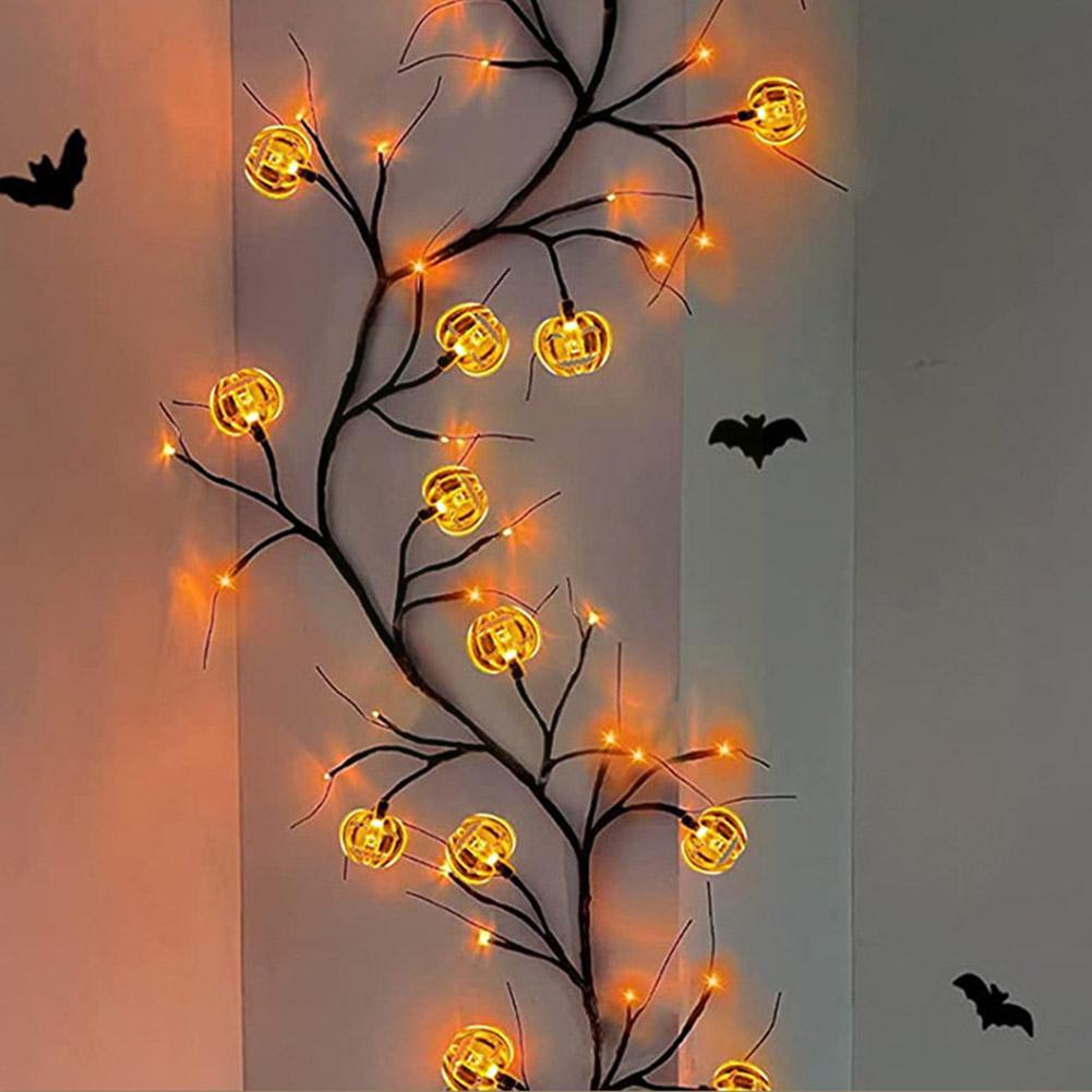 Halloween LED Willow Vine String Light Cool Cartoon Home Decor Gym From House