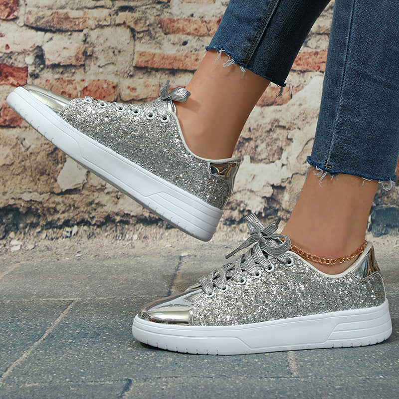 Glitter Sequin Design Flats Shoes Women Trendy Casual Women Gym From House