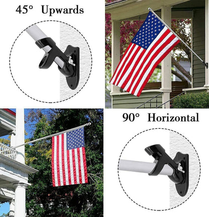 Wall Mounted Flag Pole Holder-Two-Position Mounting Bracket With Hardwares Home dealsniper-net