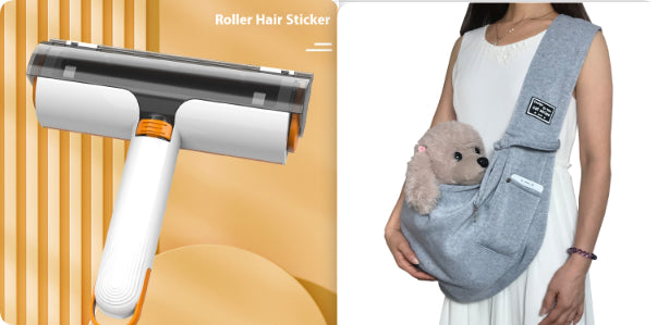 2 In 1 Pet Hair Removal Roller Multifunctional Hair Removal Pets Gym From House White Orange set2