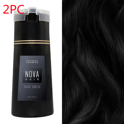 Hair Dyeing Hair Care Shampoo Natural Fast White Hair Dyed Beauty dealsniper-net A Black 200ml 2PCS