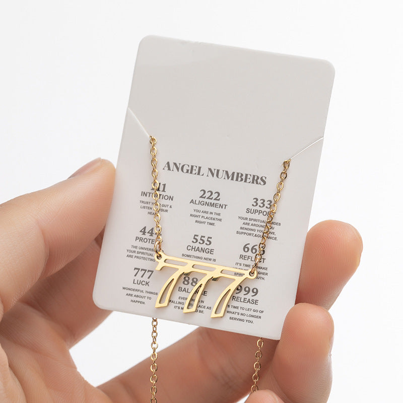 Women's New Angel Lucky Digital Pendant Necklace