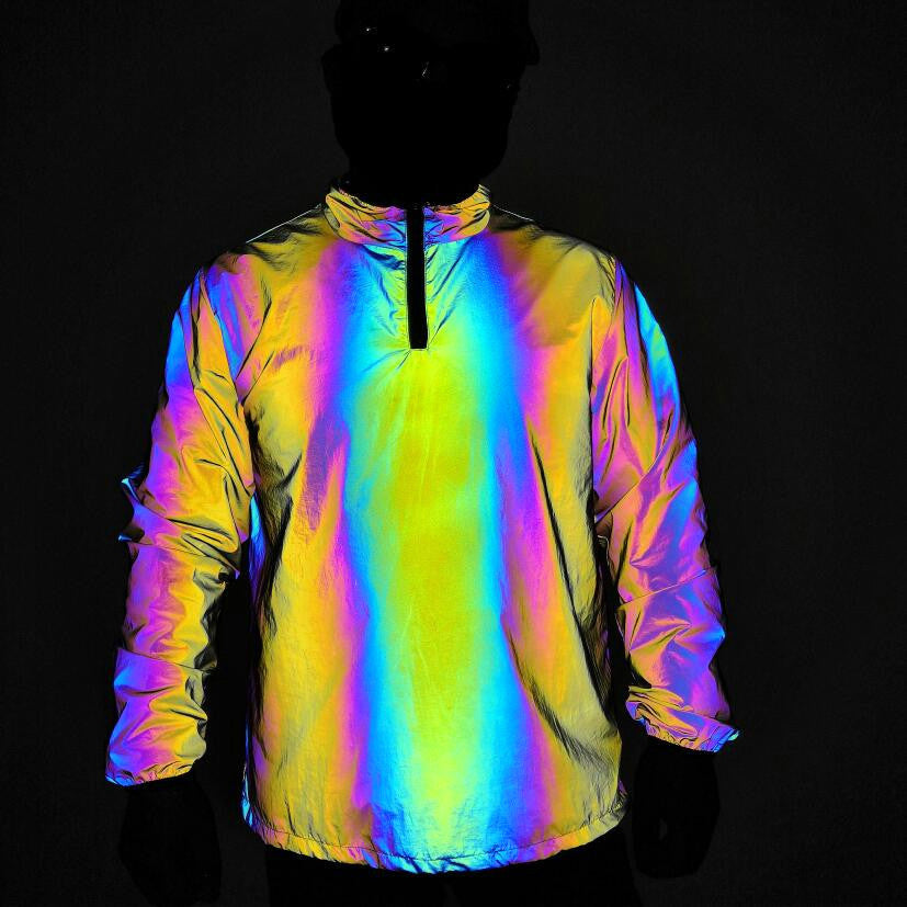 Rainbow Luminous Windbreaker Plus Size Jacket Men dealsniper-net Royal blue 2XL