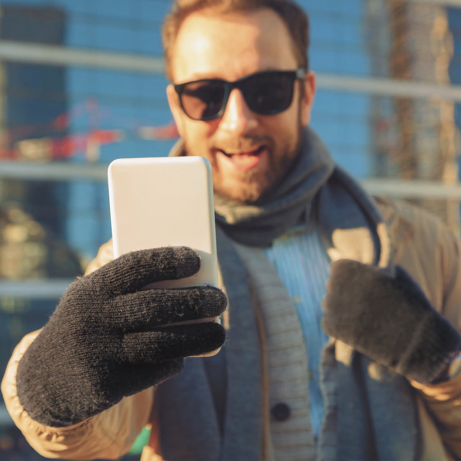 Unisex Touch Screen Gloves Full Finger Winter Warm Knitted Gloves Outdoor Gym From House