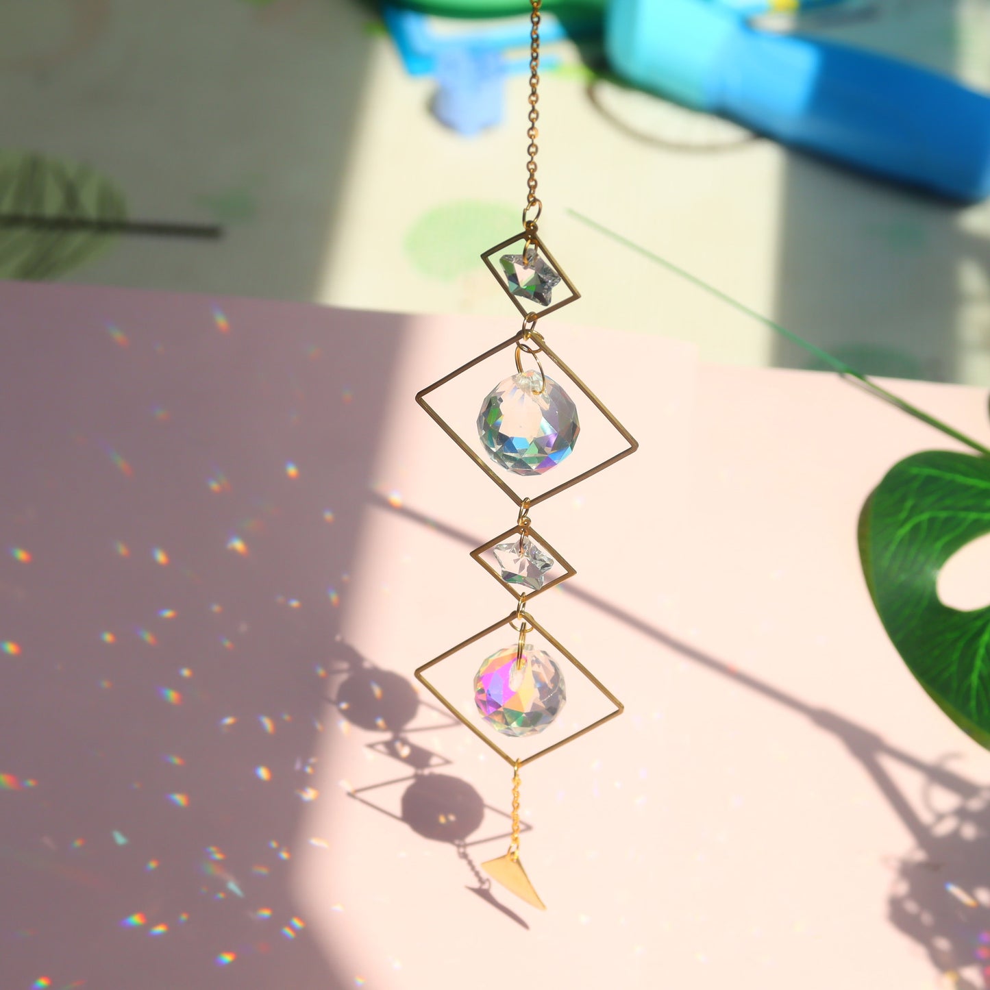 Crystal Sun Catcher Moon Star Wind Chime Pendant Deals DealSniper.net