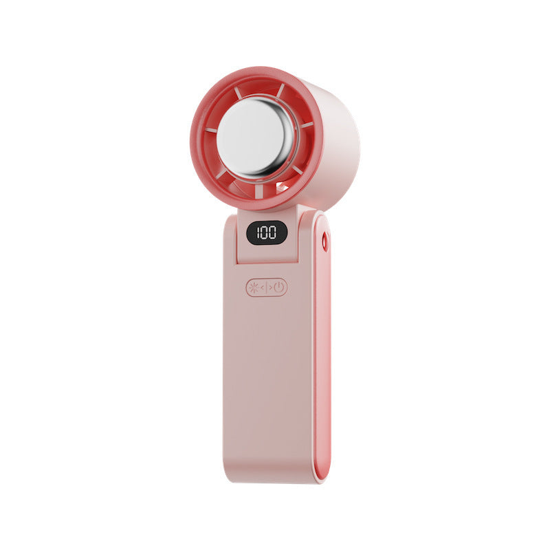 Folding Refrigeration Handheld Turbine High-speed Fan Gadgets DealSniper.net Pink 3600mah
