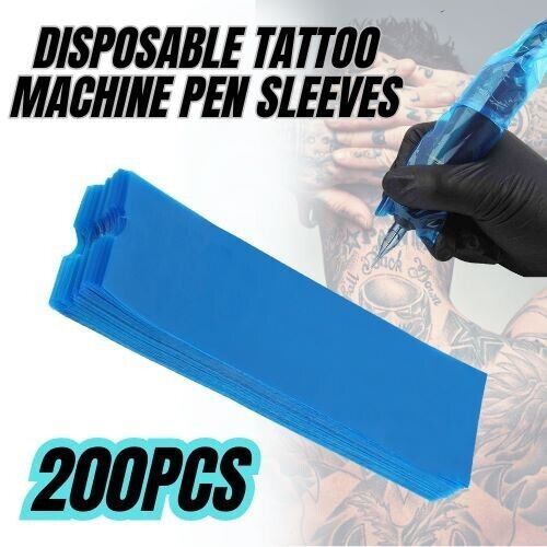 Tattoo Pen Covers 200PCS Machine Pen Sleeves Plastic Bag