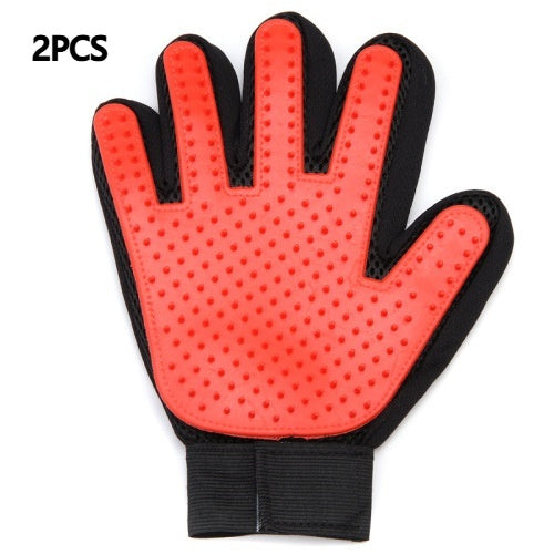 Pet Gloves Cat Petting Gloves Float Hair Cleaning Comb Pets DealSniper.net Right Hand Red 2pcs XKST