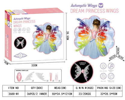 Girls Electrical Butterfly Wings With Lights Glowing Shiny Dress Kids dealsniper-net