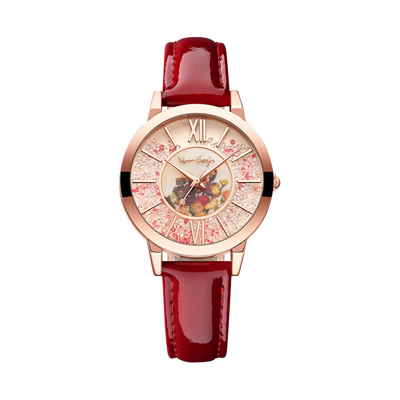 Van Gogh Women's Artistic Quartz Watch Leather Strap Jewelry DealSniper.net Oleander FLS1816