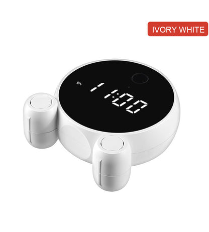 Wifi Alarm Clock Camera HD 1080P Night Vision Motion Detection House DealSniper.net White