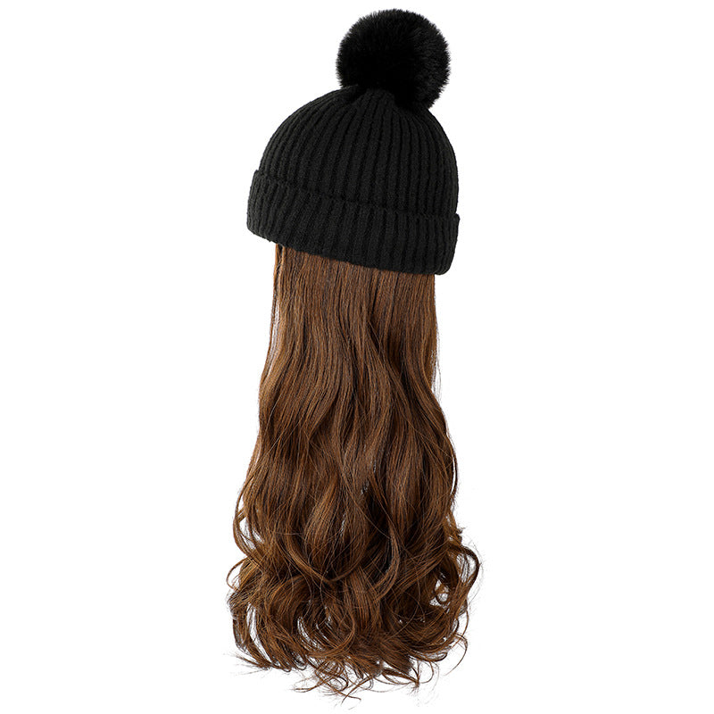 Autumn And Winter New Removable Fashion Woolen Hat Beauty Gym From House Black Light Brown