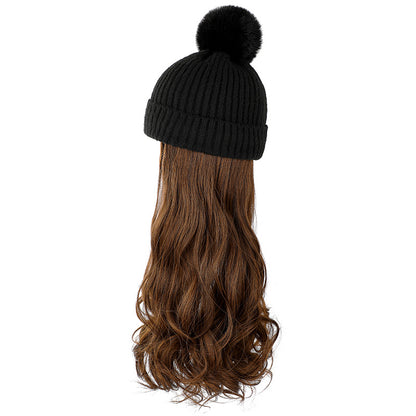Autumn And Winter New Removable Fashion Woolen Hat Beauty Gym From House Black Light Brown