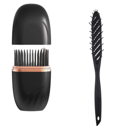 Mini Hair Straightening Comb Wireless Charging Portable Hair Care Beauty dealsniper-net Black set