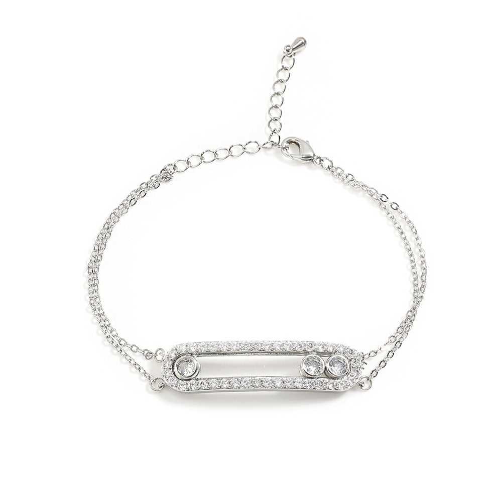 Cross-Border Classic Square-Shaped Light Luxury High-End Necklace Jewelry Gym From House Bp2013 bracelet white