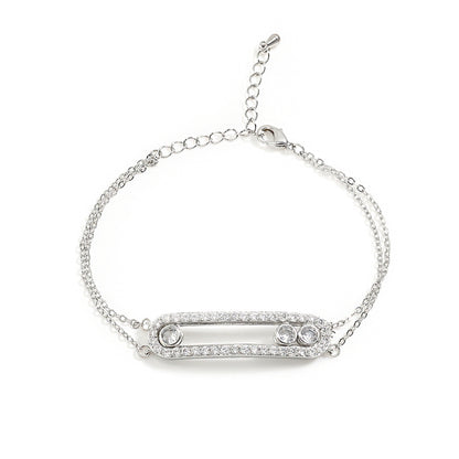 Cross-Border Classic Square-Shaped Light Luxury High-End Necklace Jewelry Gym From House Bp2013 bracelet white
