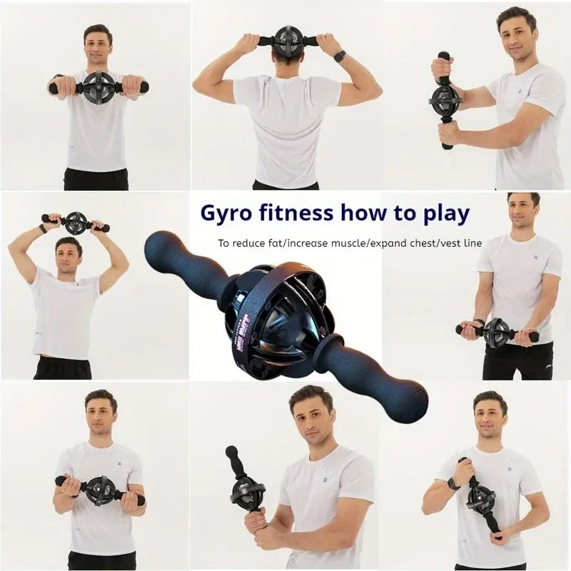 1pc Black Gyro Fitness Trainer Stainless Steel Core Wrist Sports DealSniper.net