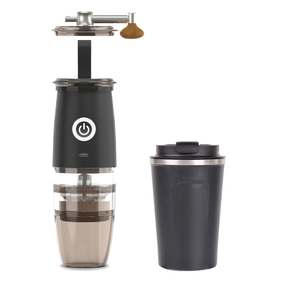 Small Coffee Machine Portable Coffee Bean Grinder Kitchen dealsniper-net Grey Upgraded version USB