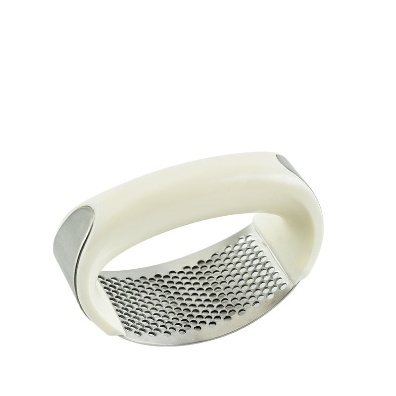 Stainless Steel Garlic Masher Garlic Press Manual Curve Kitchen dealsniper-net White